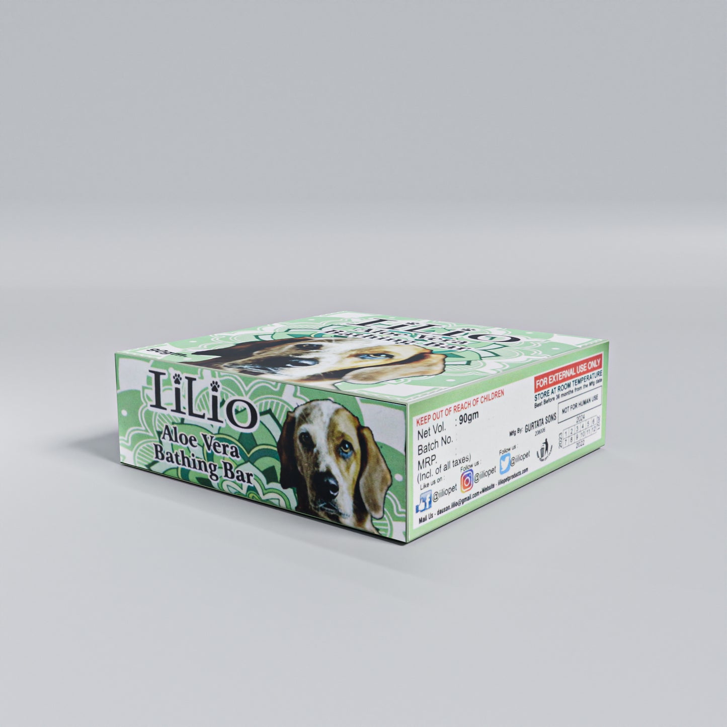 iiLio Dog Soap - GLYCERINE BATHING BAR - PET SOAP- 90GMS