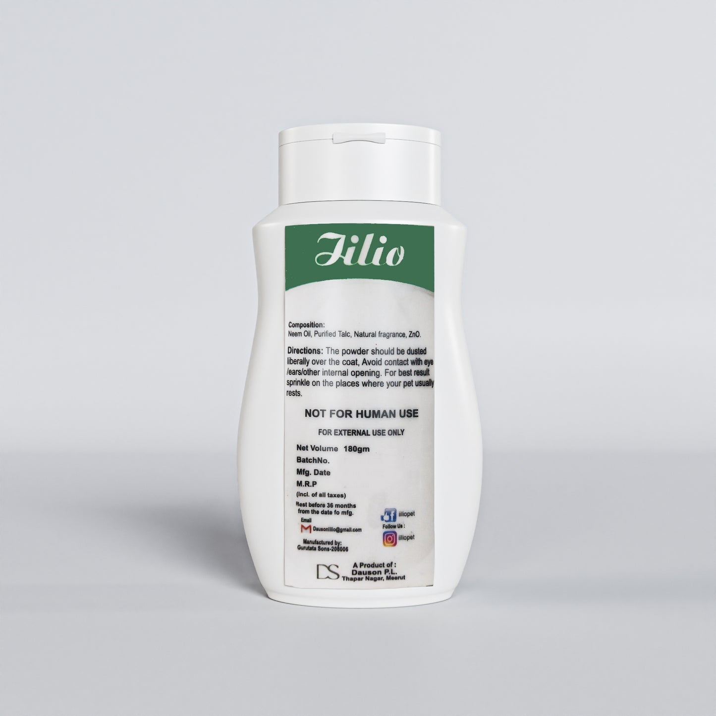 iiLio Anti-Tick Powder  with Neem extracts for dogs 180 grams.