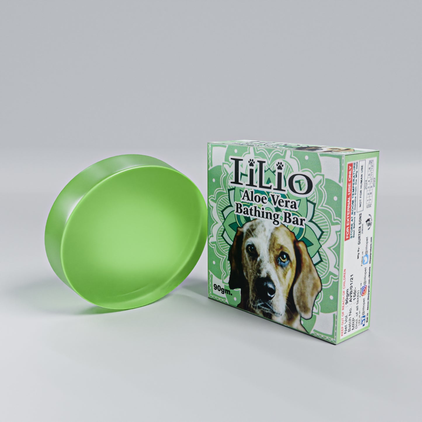 iiLio Dog Soap - GLYCERINE BATHING BAR - PET SOAP- 90GMS