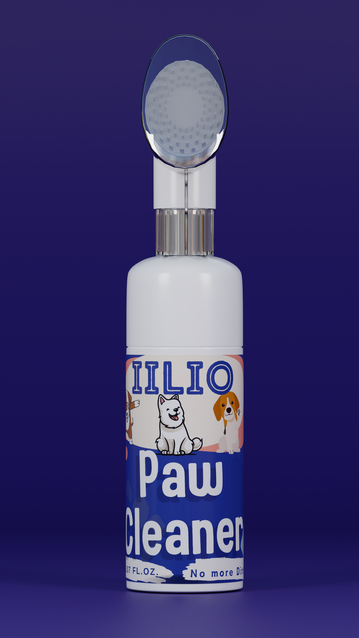 iiLio Paw Cleaner 150ml with soft bristle brush for dogs and cats.